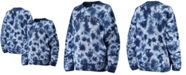 chicka-d Women's White and Navy Penn State Nittany Lions Tie Dye Corded Pullover Sweatshirt